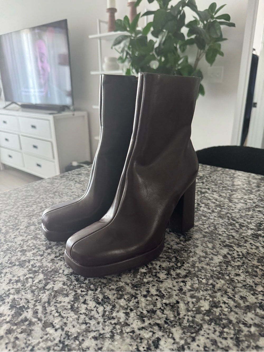 Bershka Platform Heeled Ankle Boots